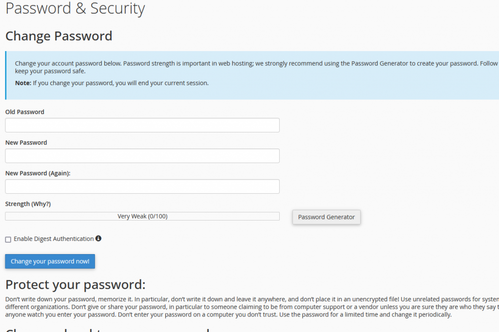 Password & Security