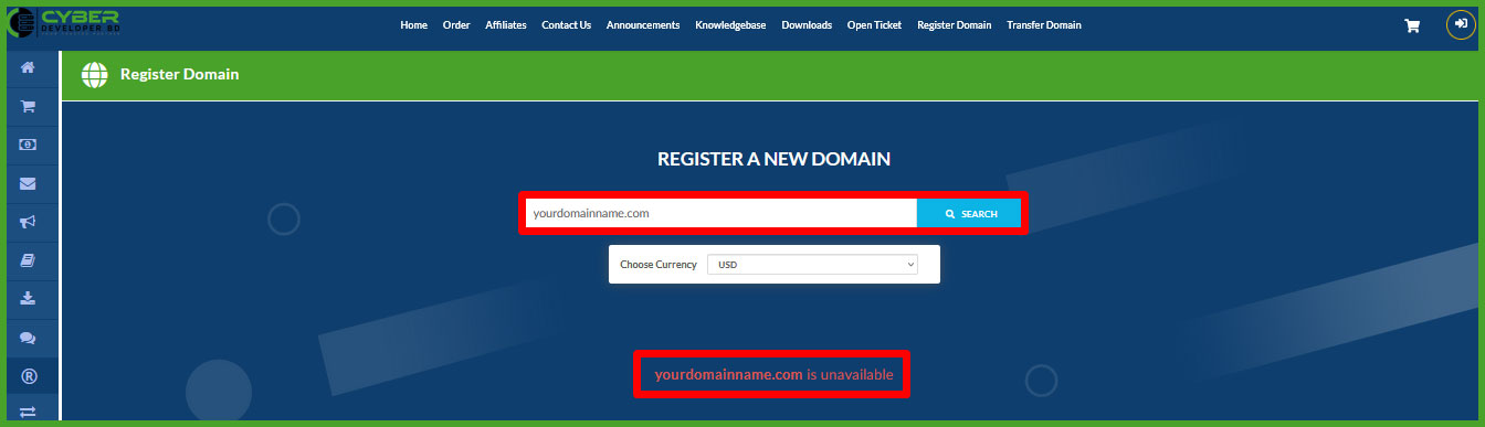 Domain Name Unavailable 