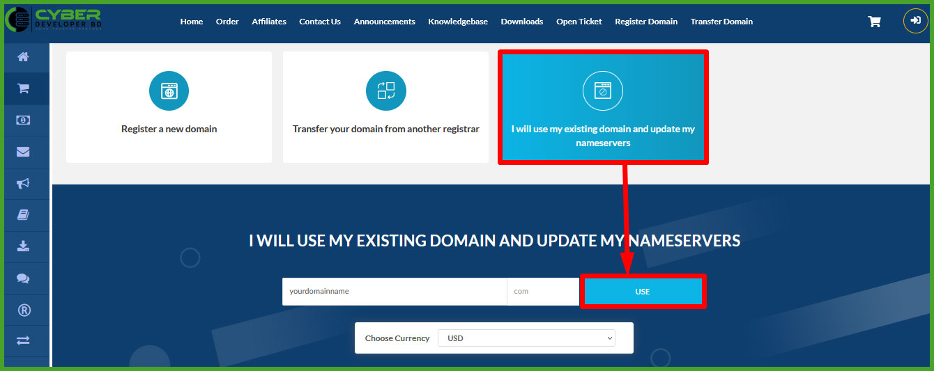 I Will Use My Existing Domain
