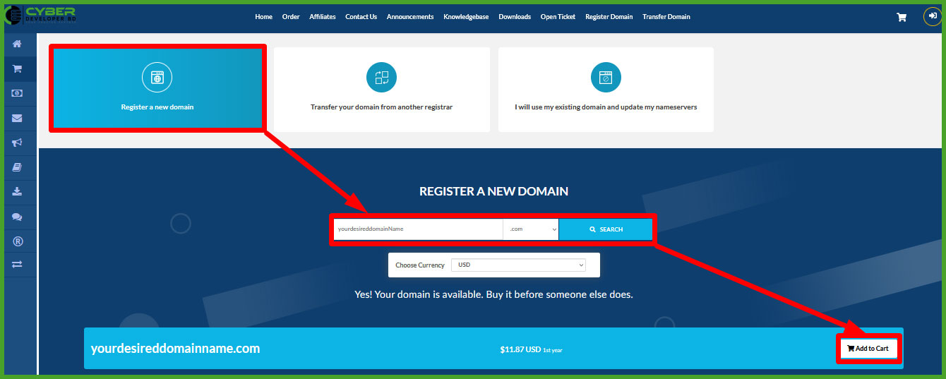 Register a New Domain